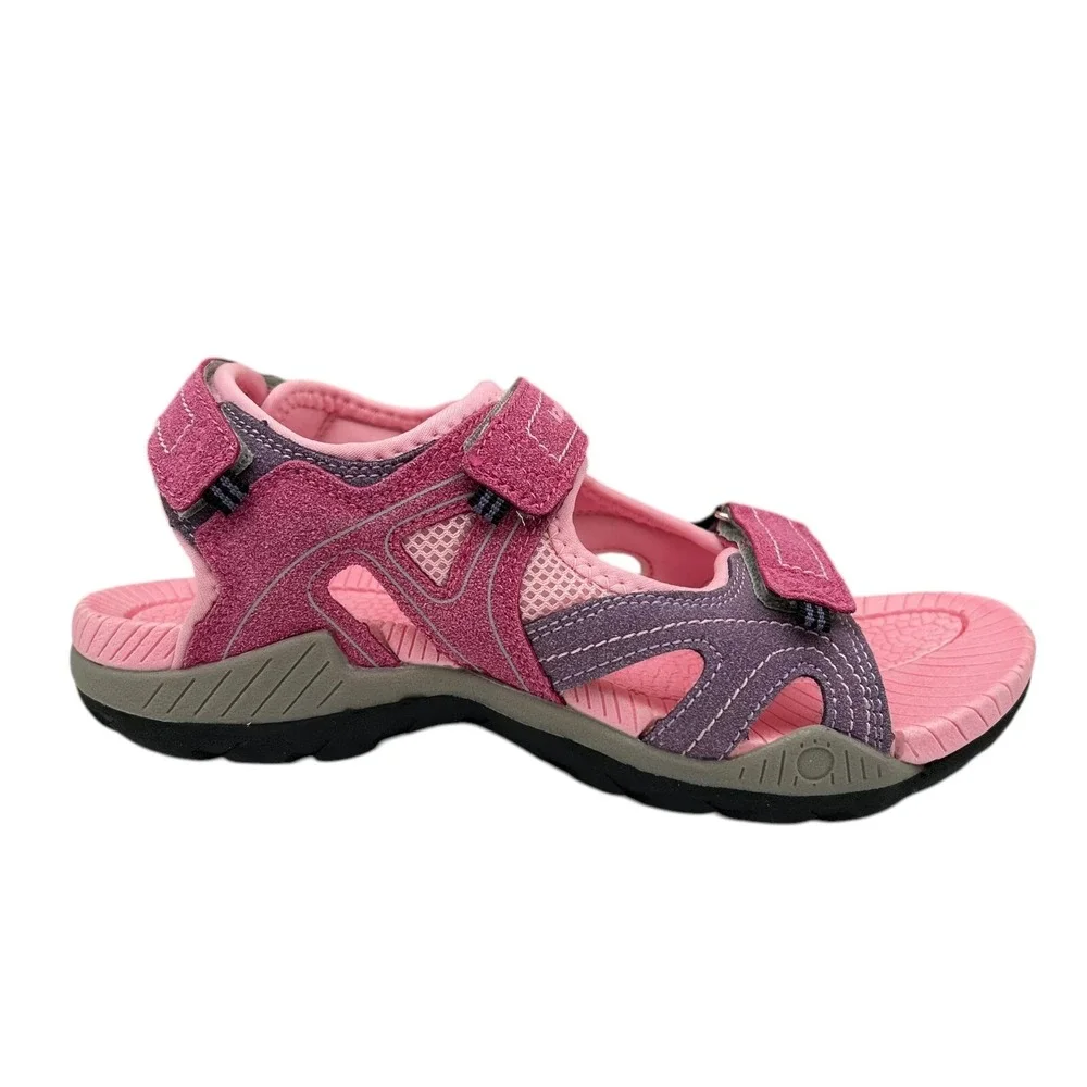 Kamik Youth Girls Suede Strappy Sandals Pink Lavender Size 6 Adjustable Straps